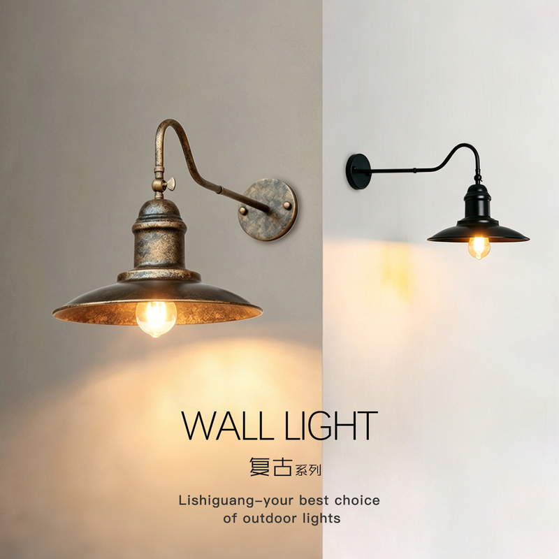 Outdoor Rainproof Retro Wall Lamp with Adjustable Angle, Ufo Lamp, American-Style Vintage Courtyard Villa Entrance Wall Lamp Outdoor Rainproof Retro Wall Lamp with Adjustable Angle, Ufo Lamp, American-Style Vintage Courtyard Villa Entrance Wall Lamp
