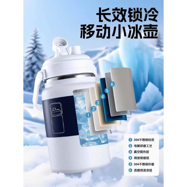 Cool cup thermos cup large capacity large size men's 2026 new ton bucket summer outdoor sports ice kettle water cup