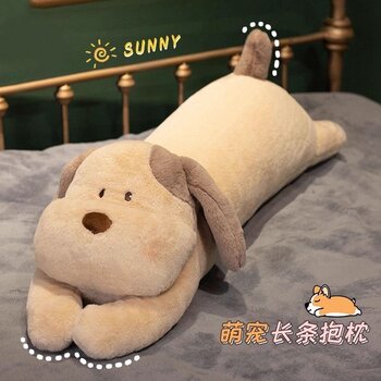 Plush Dog-Shaped Pillow for Sleeping, Cuddly Toy for Girls, Leg-Hugging Doll for Bed, Gift