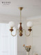 French Mid-Century Style Living Room Chandelier American Retro Ash Wood Bedroom Study Dining Room Lamp Full Spectrum Smart Lamp