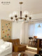 Qianqian French-Style Mid-Century Living Room Chandelier, American Retro Dining Room Fabric Chandelier, High-End Master Bedroom Lamp, New Product 2026