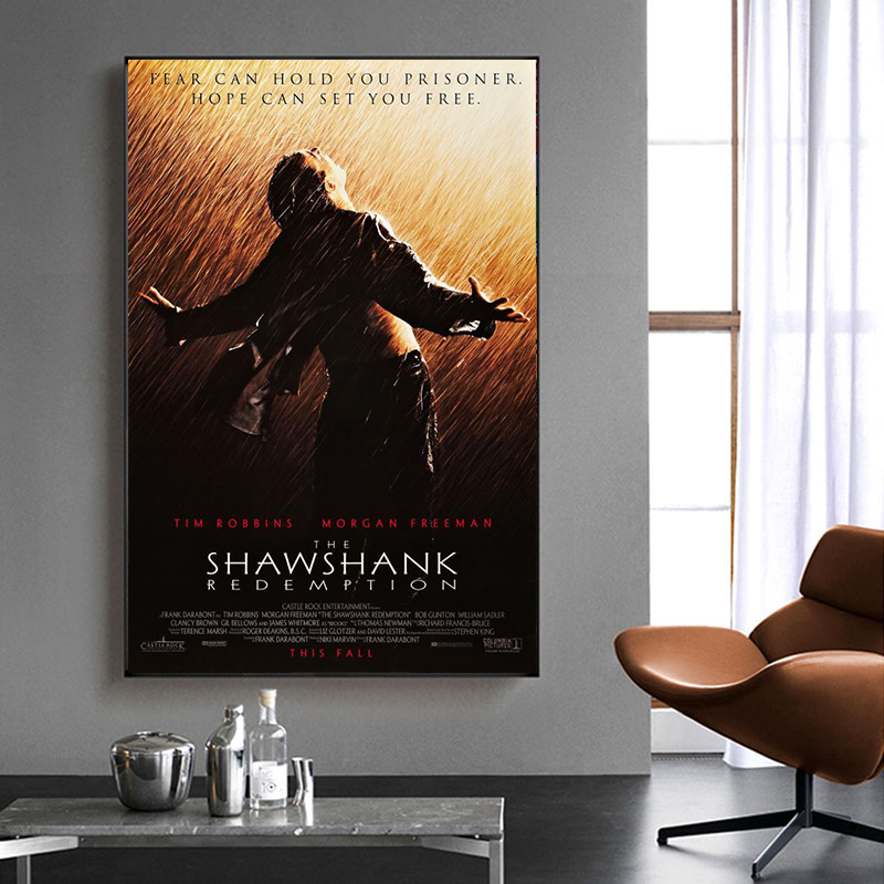 The Shawshank Redemption Decorative Painting, Nostalgic Inspirational Movie Poster for the Living Room, Niche Art, Bedroom Headboard Wall Art