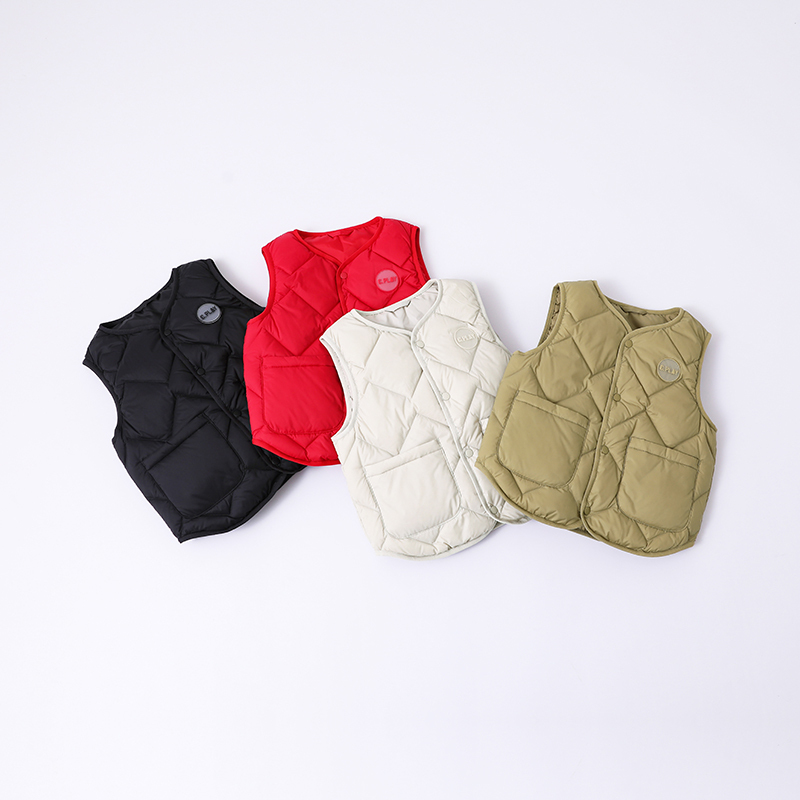 Children's down Vest, Boys' Baby Vest, Spring, Autumn and Winter White Duck down Lining, Girls' Lightweight Vest, Can Be Worn Outside or Inside