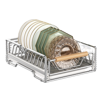 Stainless steel kitchen dish rack cabinet drawer-type basket storage rack pull-out dish drainer rack 1366