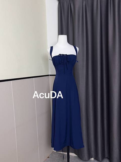 AcuDA Rose Girl French Temperament Sexy Hot Girl Slim Waist Fishbone Suspender Dress ກະໂປງຍາວຜູ້ຍິງ