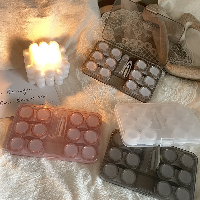 Multiple Packs ins Minimalist Contact Lens Cases, Simple and Portable Colored Lens Cases, High-Value Companion Care and Storage Boxes Multiple Packs ins Minimalist Contact Lens Cases, Simple and Portable Colored Lens Cases, High-Value Companion Care and Storage Boxes