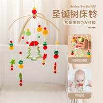 Newborn baby childrens room decoration silicone wooden cross diy wind chime baby exercise hand-eye coordination bed bell