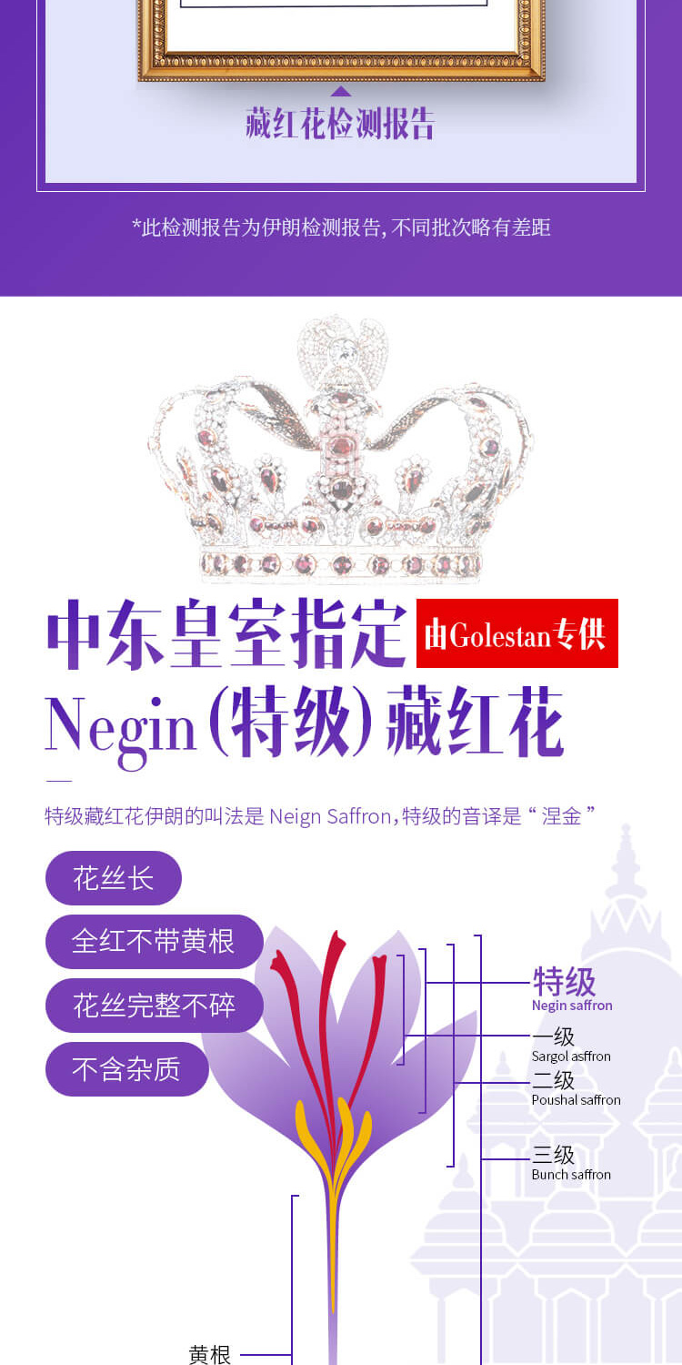 伊朗进口 Golestan 5星特级藏红花 2g瓶装*2件 双重优惠折后¥72包邮包税