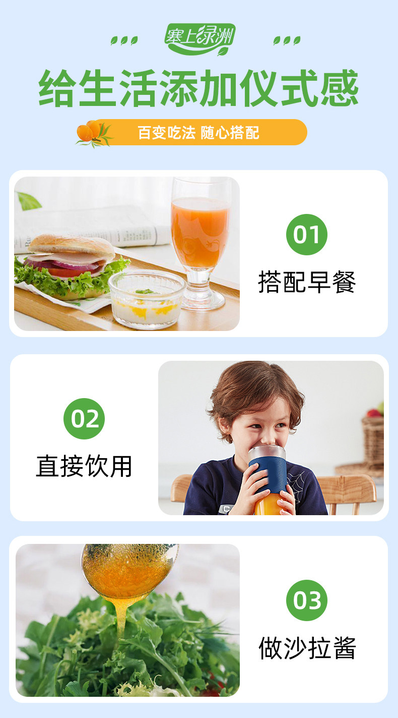 塞上绿洲 沙棘计原浆饮料 300ml*8瓶 图5