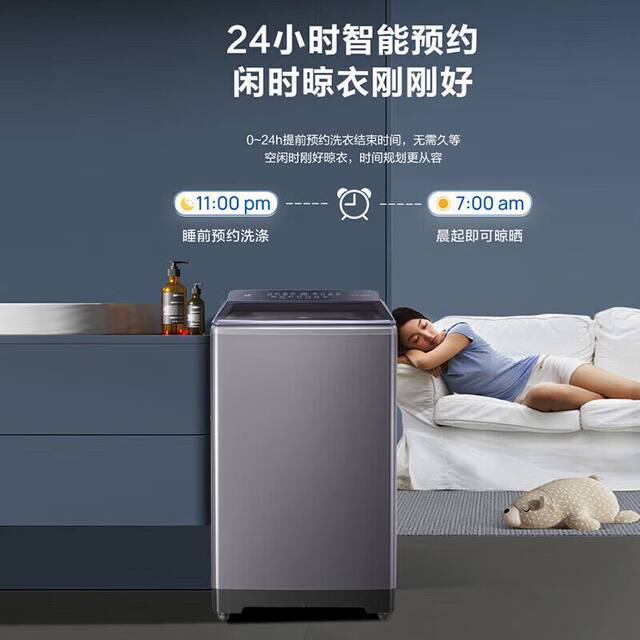 Haier Pulsator Washing Machine Dual Power Anti-Tangle Fully Automatic Household 10kg Large Capacity Xqs100-M618