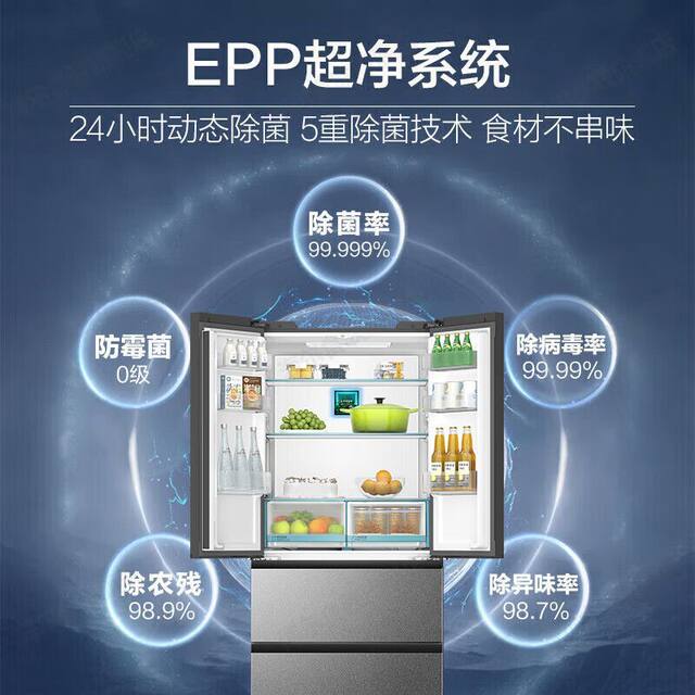 Haier Refrigerator with Full Space Preservation, Ultra-Thin Zero-Insertion Design, Household First-Class Frost-Free Model Bcd-517Wghfd2Bgtu1