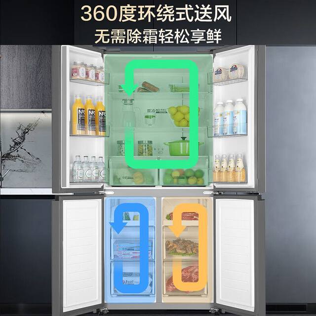 Haier Refrigerator Cross-Door Four-Door Household Frost-Free First-Class Energy Efficiency Preservation Bcd-477Wghtdedgm