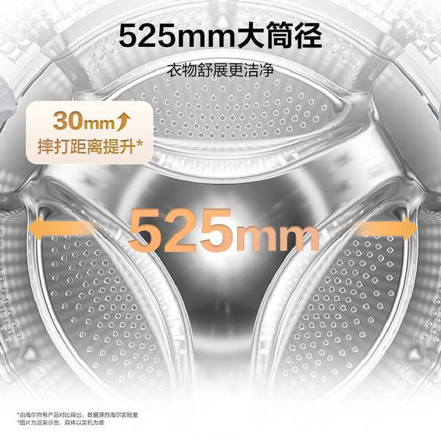 Haier Washing Machine Drum 12kg 525 Large Barrel Diameter Large Capacity Fully Automatic First-Class Inverter Xqg120-L5Np