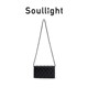 Soullight cowhide crossbody bag women's new lightweight black diamond chain shoulder bag small commuter bag