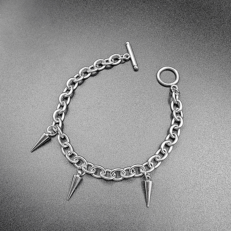 Cross Feather Stainless Steel Cuban Bracelet for Men, Non-Fading, Versatile Student Jewelry, Women's Bracelet, Simple and Trendy