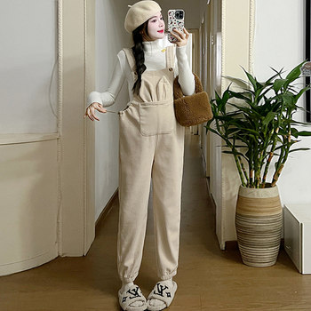 Maternity overalls autumn and winter velvet thickening suit