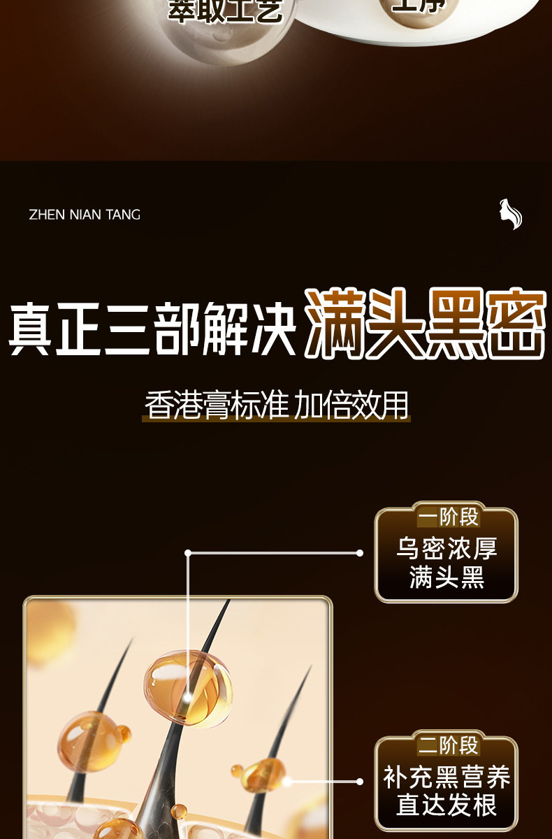 【中国直邮】 贞念堂 乌葚九黑膏  养发乌发 1瓶