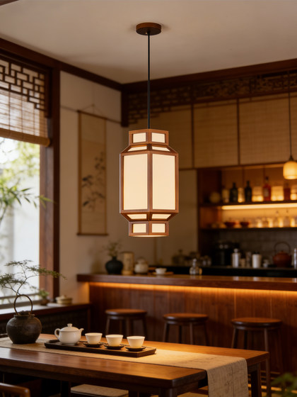 Song-Style Aesthetic Entrance Hallway Courtyard Lamp, New Chinese Zen Retro Chinese-Style Bedroom Bedside Dining Room Lamp