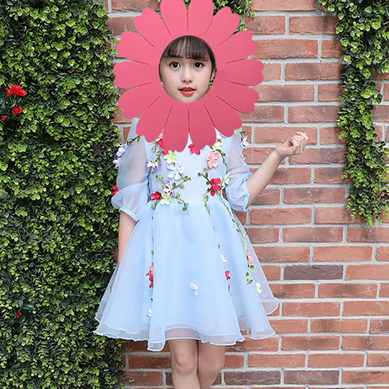 Sunflower Dance Prop Sunflower Face Head Headlines Children's Games Opening Creative Hand Flowers
