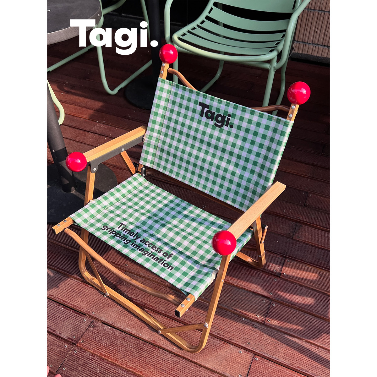 Tagi < i> imaginary signal senlinger wooden folding chair outdoor camping picnic portable light Kermit chair-Taobao