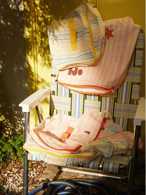 Tagi.<Tapi Star> Printed Cute Stripe Portable Packaging Bag Luggage Four-Piece Storage Bag