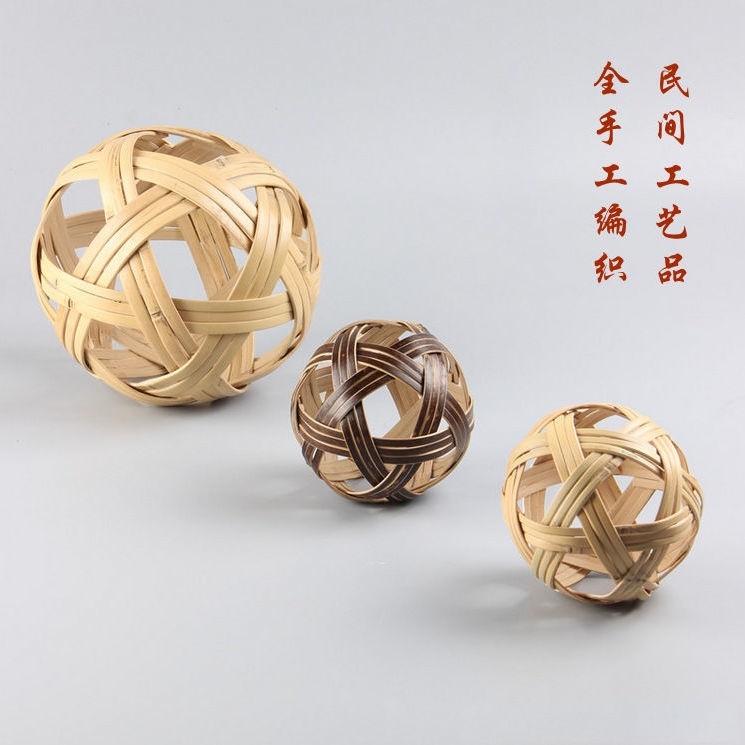 Handmade weaving overnight bow ball ancient natural vines Bamboo Strips Embroidered ball props decorated with handicraft football Myanmar-Taobao
