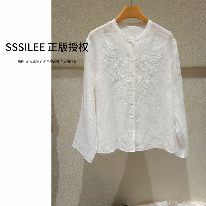 733306【Pastoral Scenery Grape Vine】Rustic, Breathable, Relaxed Ramie Silhouette Shirt 733306【Pastoral Scenery Grape Vine】Rustic, Breathable, Relaxed Ramie Silhouette Shirt