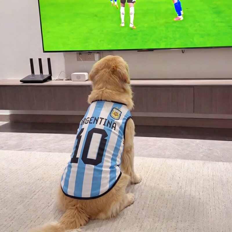 Dog Clothes, Cool Clothing, Pet Sun Protection Clothing, Thin Summer Football Vest for Medium and Large Dogs, Breathable