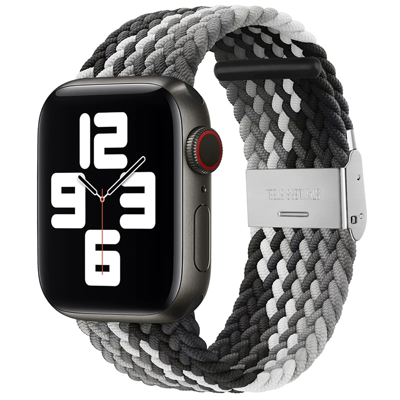Подходит для ремешка из нейлона iwatch8/S9 Apple watch с плетёной пряжкой, ремешок для applewatch11/10/7/6/se/5/4/3, универсальный запястный ремешок, замена для мужчин и женщин, 49