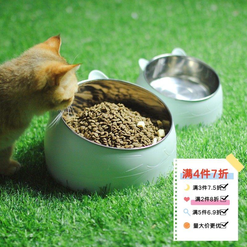 Сетка для домашних животных celebrity big cat bowl чаша из нержавеющей стали с защитой горлышка от опрокидывания и протекания корма миска для домашних животных миска для риса для кошек миска для собак миска для еды Изображение 1