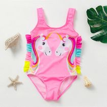 Girls Unicorn Swimsuit One-Piece Summer Backless Bathing Sui