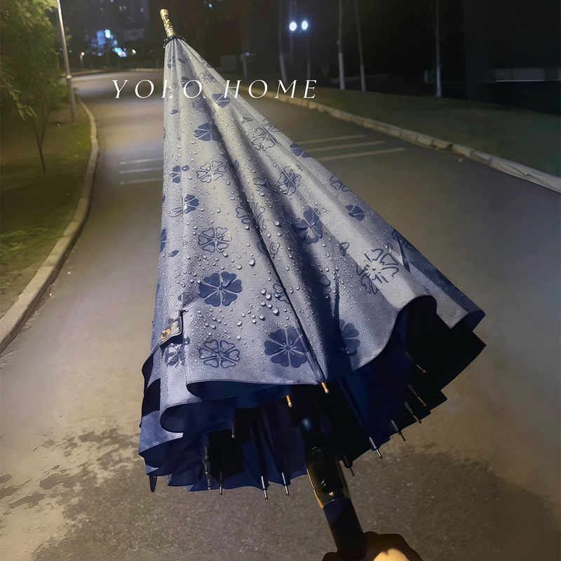 Umbrella That Blooms When Exposed to Water, Enlarged and Thickened with 16 Ribs, Wind-Resistant, Durable, High Aesthetic Value, Long Handle Umbrella, Specifically for Girls Going to School
