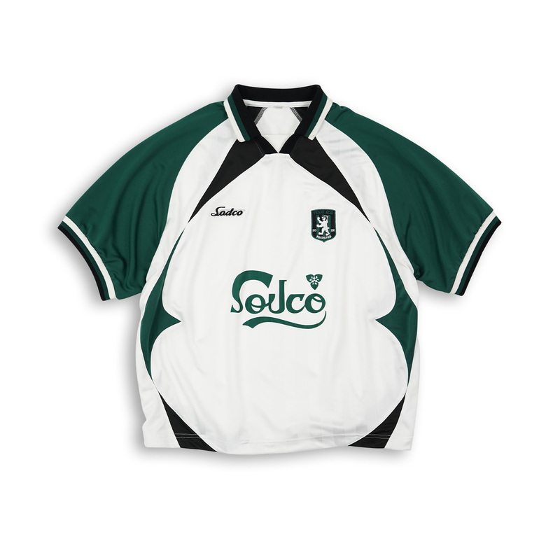 Sod Co. Short-Sleeved Jersey "Sadepu" White and Green Patchwork Distressed Short-Sleeved T-Shirt New Summer Style