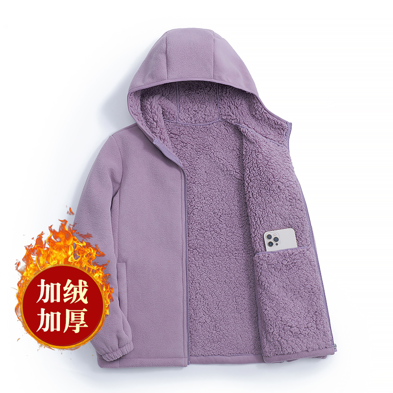 New Autumn and Winter Women's Jacket, Thickened Cardigan with Hood, Double-Sided Fleece Lining, Fleece-Lined Coat Top 2025