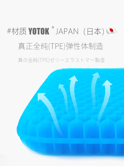 Yotok Japanese Genuine Honeycomb Gel Cushion Summer Cooling Pad to Prevent Butt Pain Office Long Sitting Silicone Butt Cushion