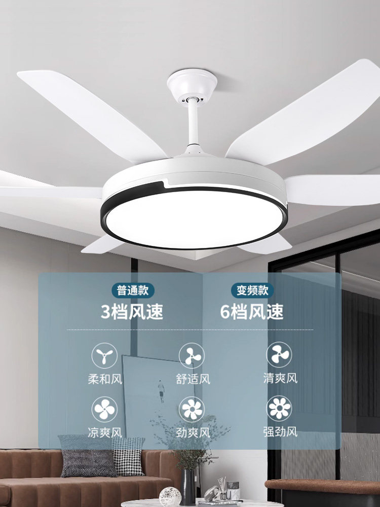Chigo Large-Size Ceiling Fan Light for Living Room and Dining Room, New Model Fan Light Chandelier with Integrated Fan, Full Spectrum Fan Light