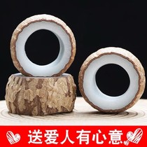one thousand Eye Bodhi ring white jade Bodhi ring semi-finished white jade Bodhi root raw material ring Finger Couple G
