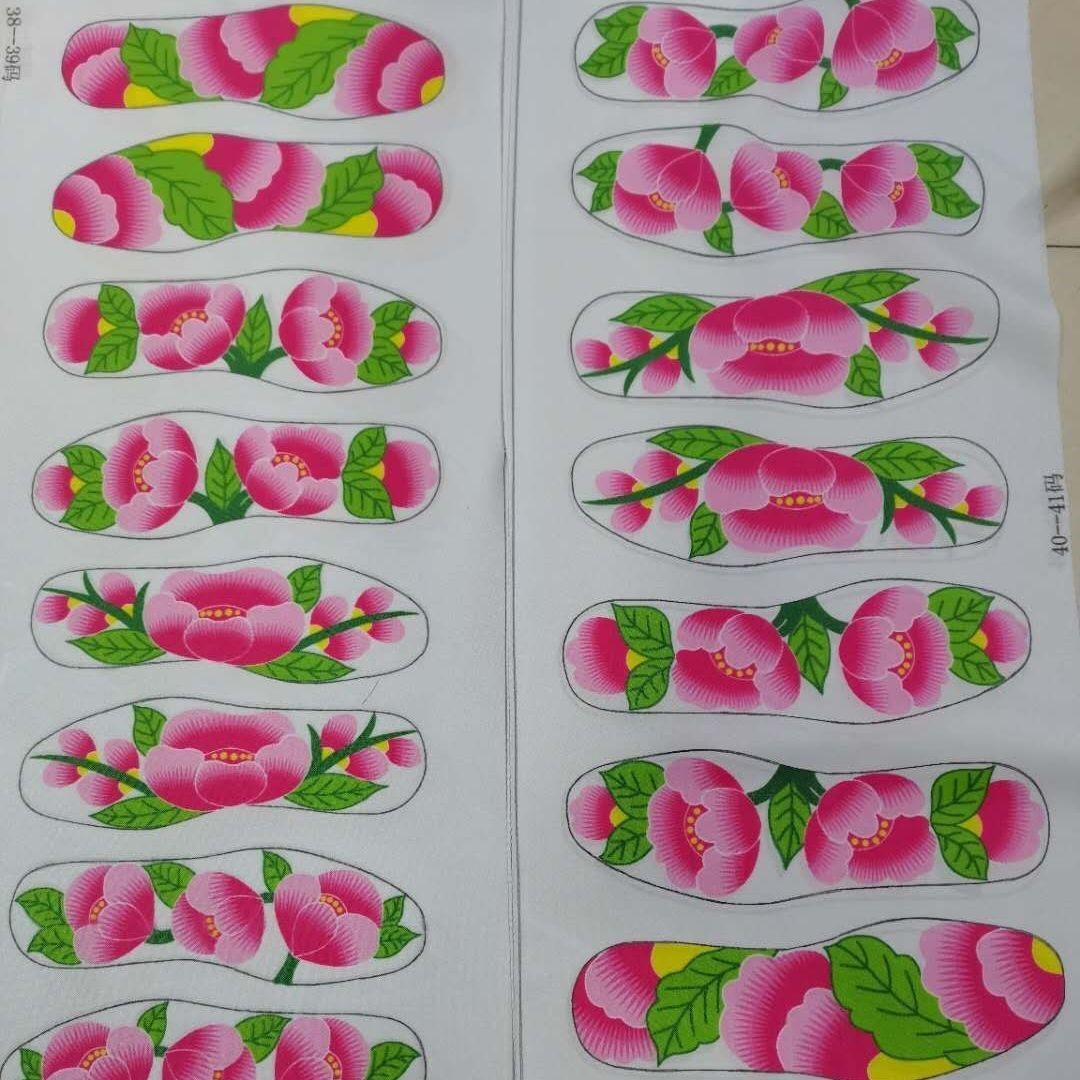 Embroidered pattern-like paper colour printed black and white poked with chopped flower embroidered insole drawings The old-fashioned traditional semi-finished product Butug