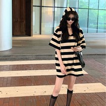 Cover-ass t-shirt loose even cap retro streak with big code shade half sleeve T-shirt female tide