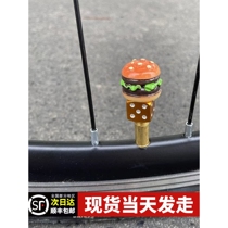 Bicycle valve core cap creative hamburger clown decoration electric vehicle inflatable hole beautiful mouth turning French mouth conversion head