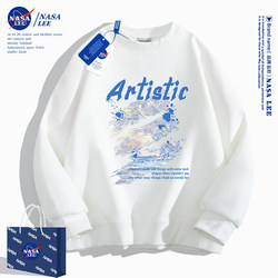 Nasa Collaboration Autum New arrival Sweatshirt Women's Hong Kong Style Trendy Stylish Loose Easiest for match Casual Round Neck pullover Jacket