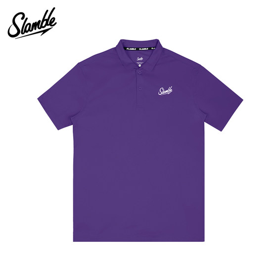 SLAMBLE运动速干Polo衫健身训练透气翻领短袖T恤男女纯色新款