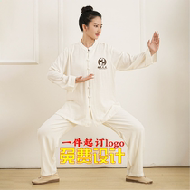 2024 new cotton and linen Baduanjin Tai Chi practice clothes for women high-end Chinese style long-sleeved spring and autumn womens clothing