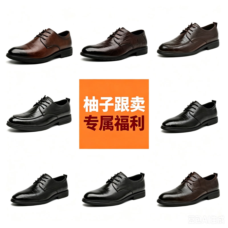 2026 New Model First-Layer Cowhide Height-Increasing British-Style Men's Business Formal Suit Casual Derby Groom Shoes