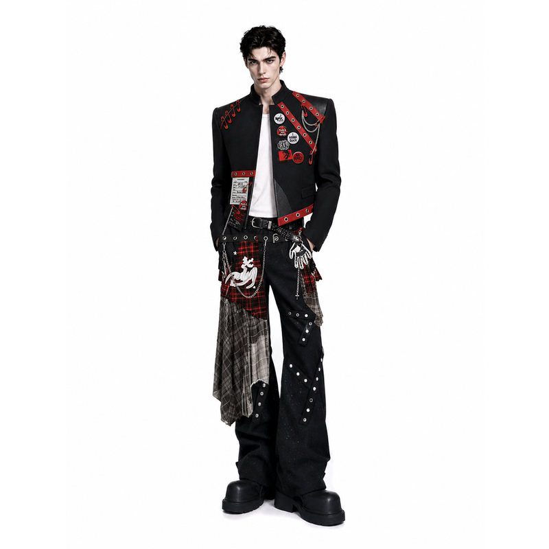 Shexu【Red Flame】Wide-Shouldered, Narrow-Waisted Suit with a Stylish Design, Waist-Cinching Banquet Performance Suit