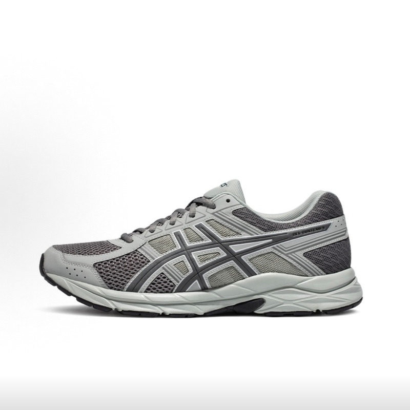 Asics Gel-Contend 4 Cushioning Fabric Synthetic Leather Wear-Resistant Low-Top Running Shoes for Men Dark Gray