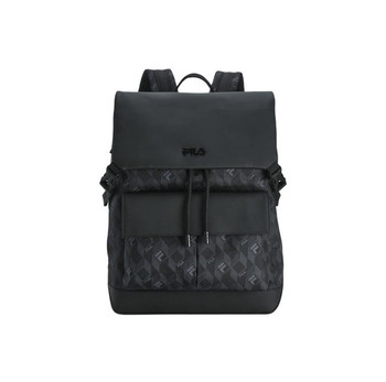 Fila heritage fashionable casual large capacity fabric backpack men's true black