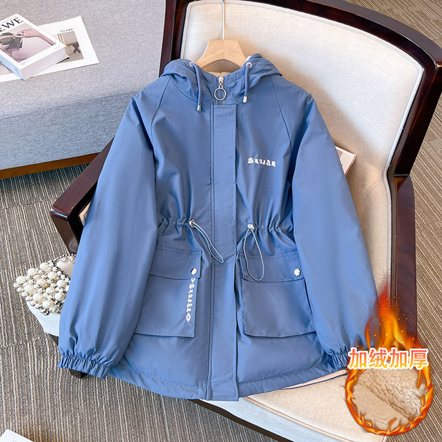 Large size plus velvet thickened Parker padded jacket women's 2022 winter new fat MM loose foreign style cotton padded jacket jacket trendy