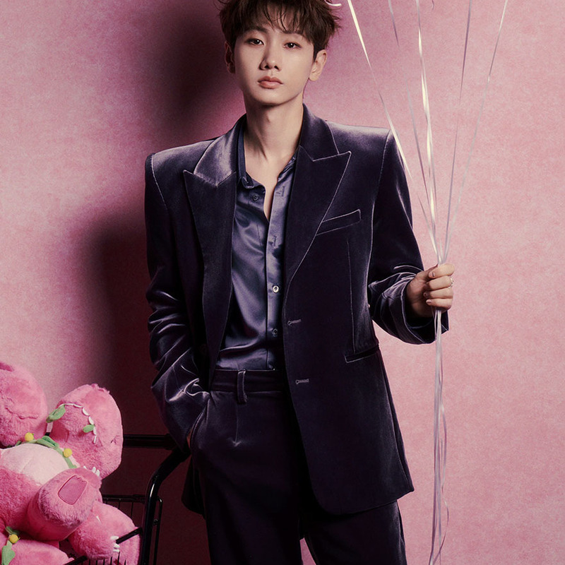 Wang Su Yi's Star's Same Style Purple Velvet Men's Suit Jacket, High-End Silhouette Shoulder Pads, Elegant and Personalized Suit