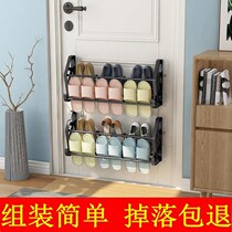 Rack-free shoe rack bathroom slippers rack wall-mounted wall doorway shoe rack toilet wall on the door